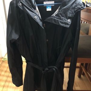 Stunning Columbia Black Trench Coat Size XL